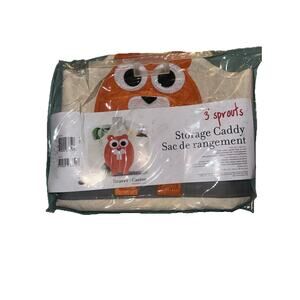 NEW 3 Sprouts Storage Caddy Beaver Baby Nursery Tote Bag Canvas Diaper Storage
